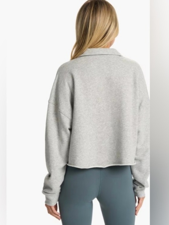 Vuori Sedona Cropped Polo Sweatshirt Heather Gray - Picture 7 of 10